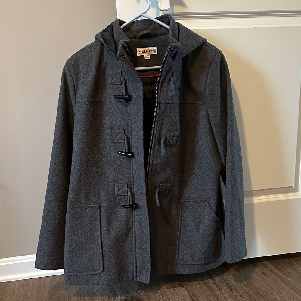 Charcoal Pea Coat with Hood - Merona
